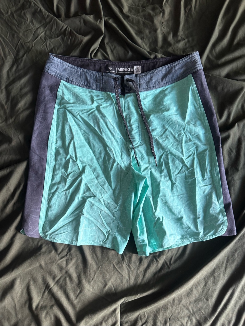 Rip Curl Mirage Aqua and Navy Colorblock Swim Shorts